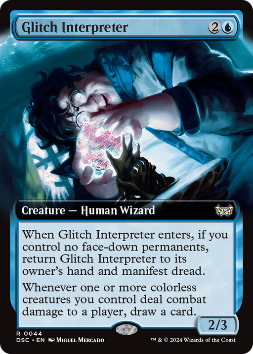 Glitch Interpreter (DSC-044) [Duskmourn: House of Horror Commander] (Extended Art) MTG Single Wizards of the Coast