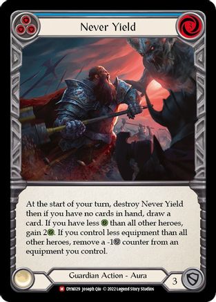 Never Yield [DYN029] (Dynasty)  Rainbow Foil Flesh And Blood Single Flesh And Blood   