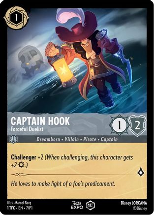 Captain Hook - Forceful Duelist (7) [D23 Promos] Holofoil Lorcana Single Disney