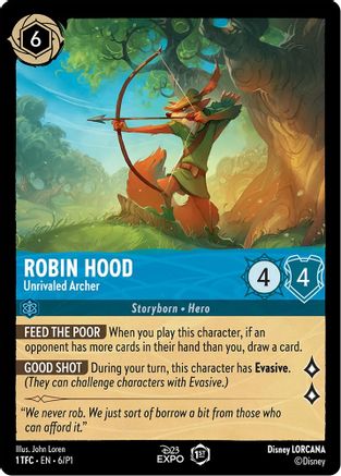 Robin Hood - Unrivaled Archer (6) [D23 Promos] Holofoil Lorcana Single Disney