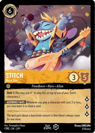 Stitch - Rock Star (2) [D23 Promos] Holofoil Lorcana Single Disney