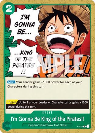 I'm Gonna Be King of the Pirates!! [One Piece Promotion Cards] One Piece Single Bandai