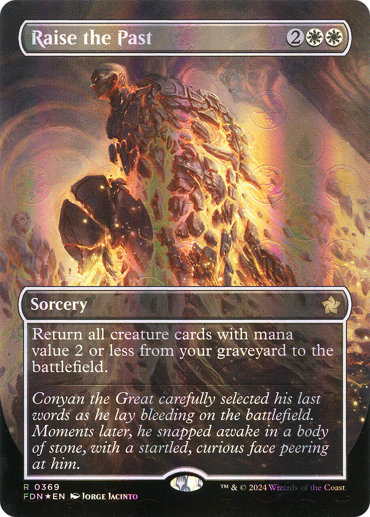 Raise the Past (Mana Foil) (FDN-369) [Foundations] (Borderless) Foil MTG Single Wizards of the Coast