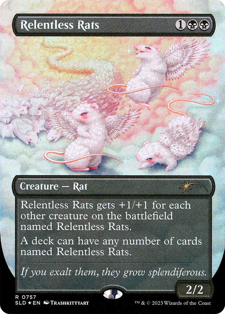 Relentless Rats (SLD-757) [Secret Lair] Drop (Borderless) Foil MTG Single Wizards of the Coast