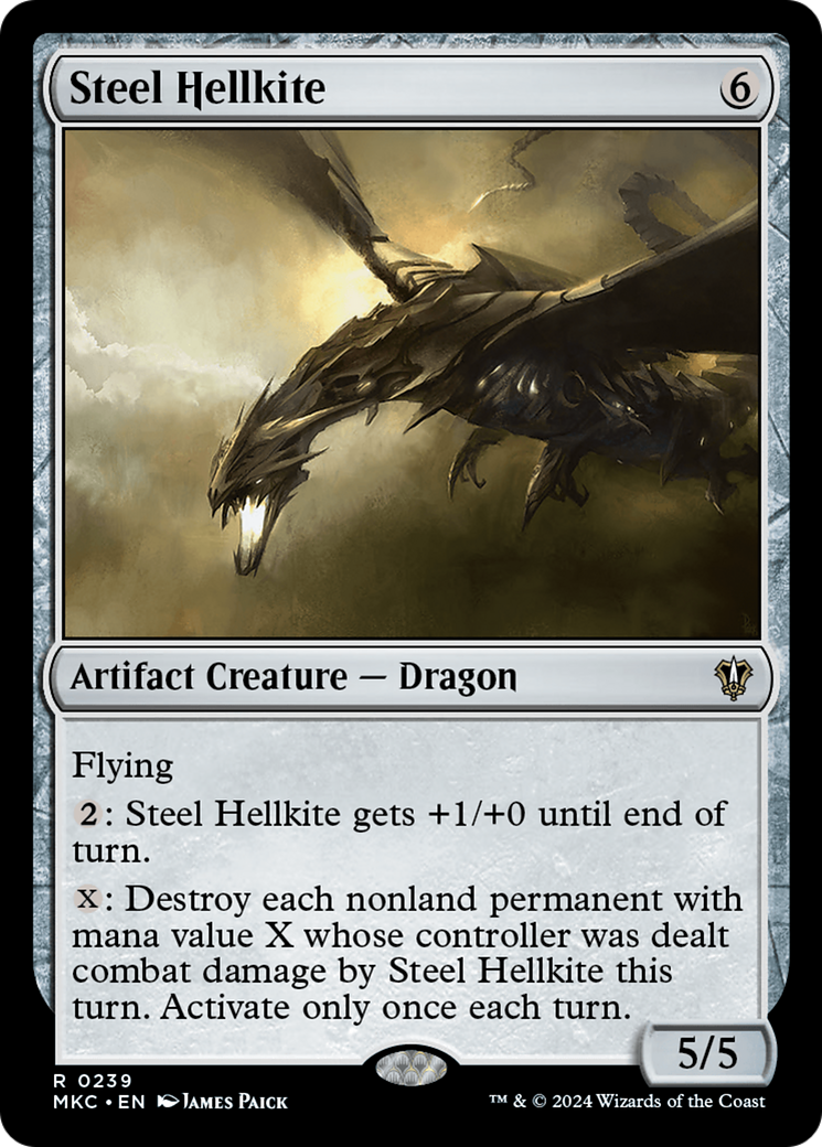 Steel Hellkite (MKC-239) [Murders at Karlov Manor Commander] MTG Single Wizards of the Coast