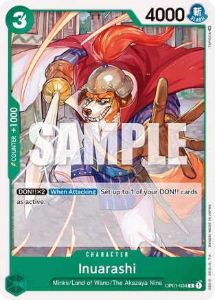 Inuarashi (OP01-034) [Romance Dawn] One Piece Single Bandai