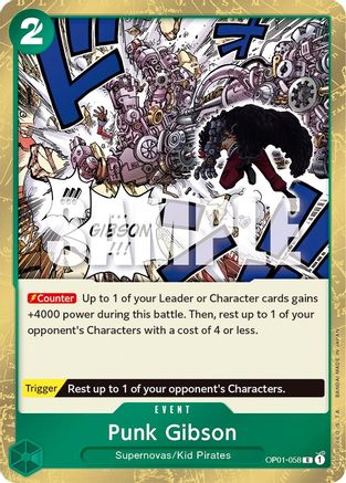 Punk Gibson (OP01-058) [Romance Dawn] Foil One Piece Single Bandai