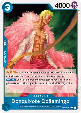 Donquixote Doflamingo (073) (OP01-073) [Romance Dawn] Foil One Piece Single Bandai