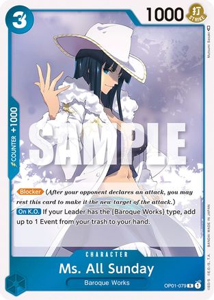 Ms. All Sunday (OP01-079) [Romance Dawn] Foil One Piece Single Bandai