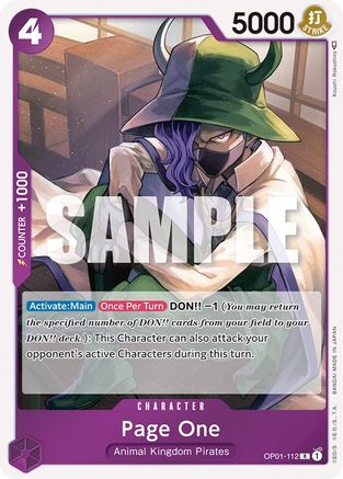 Page One (OP01-112) [Romance Dawn] Foil One Piece Single Bandai