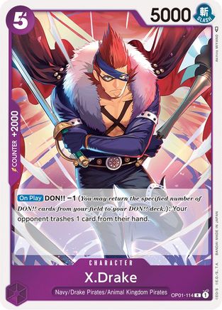 X.Drake (114) (OP01-114) [Romance Dawn] Foil One Piece Single Bandai