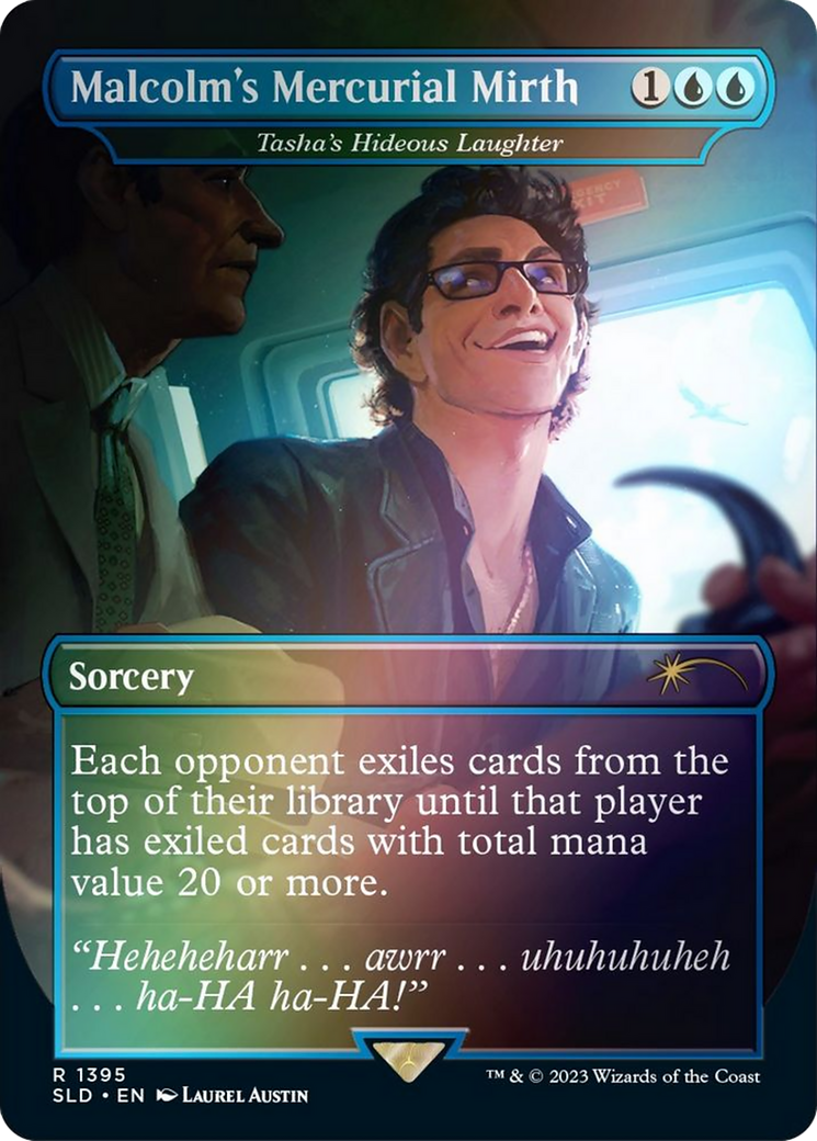 Malcolm's Mercurial Mirth - Tasha's Hideous Laughter (Rainbow Foil) (SLD-1395) [Secret Lair] Drop (Borderless) Foil MTG Single Wizards of the Coast