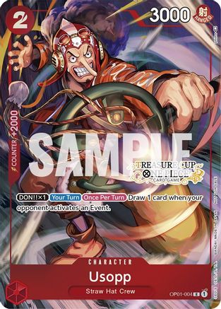 Usopp - OP01-004 (Treasure Cup) (OP01-004) [One Piece Promotion Cards] Foil One Piece Single Bandai