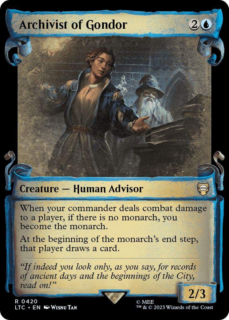 Archivist of Gondor (LTC-420) [Tales of Middle-earth Commander] (Showcase) Foil MTG Single Wizards of the Coast