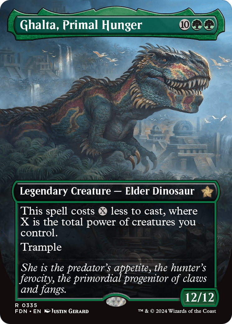 Ghalta, Primal Hunger (FDN-335) [Foundations] (Borderless) Foil MTG Single Wizards of the Coast
