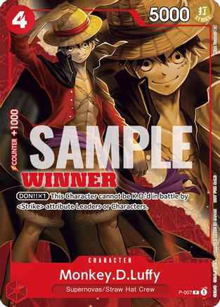 Monkey.D.Luffy - P-007 (Winner Pack Vol. 1) (P-007) [One Piece Promotion Cards] One Piece Single Bandai