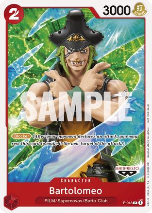 Bartolomeo (One Piece Film Red) (P-018) [One Piece Promotion Cards] One Piece Single Bandai