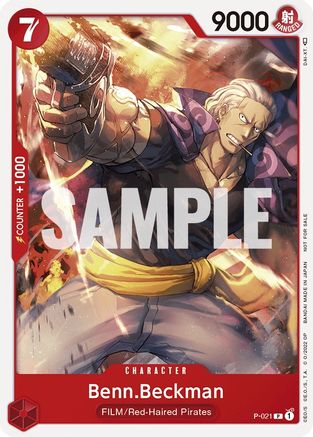 Benn.Beckman (One Piece Film Red) (P-021) [One Piece Promotion Cards] One Piece Single Bandai