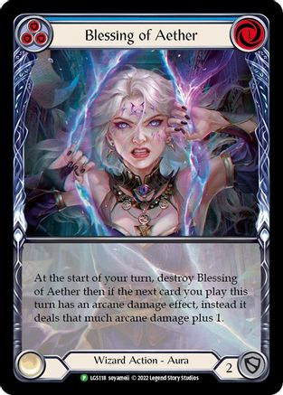Blessing of Aether (Blue) [LGS118] (Promo)  Rainbow Foil Flesh And Blood Single Flesh And Blood   