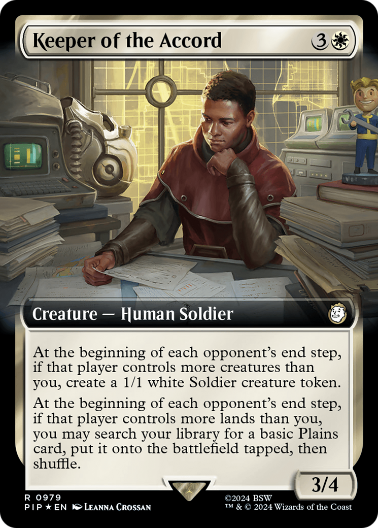 Keeper of the Accord (Surge Foil) (PIP-979) [Fallout] (Extended Art) Foil MTG Single Wizards of the Coast