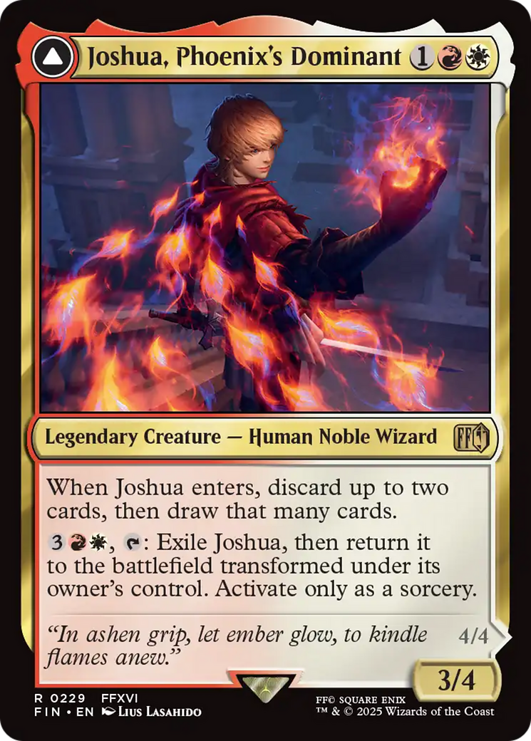 Joshua, Phoenix's Dominant // Phoenix, Warden of Fire (FIN-229) [FINAL FANTASY] (enchantment) Foil MTG Single Wizards of the Coast