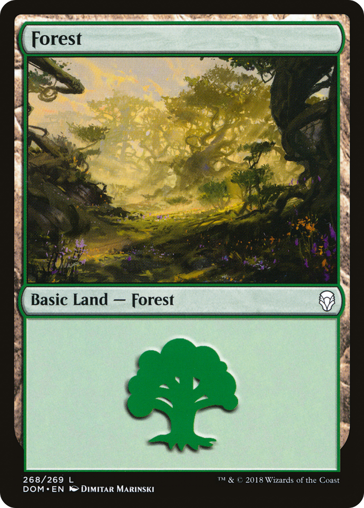 Forest (DOM-268) [Dominaria] Foil MTG Single Wizards of the Coast
