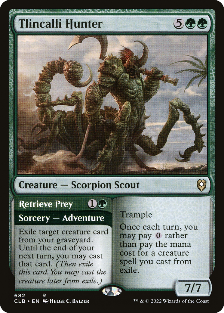 Tlincalli Hunter // Retrieve Prey (CLB-682) [Commander Legends: Battle for Baldur's Gate] MTG Single Wizards of the Coast