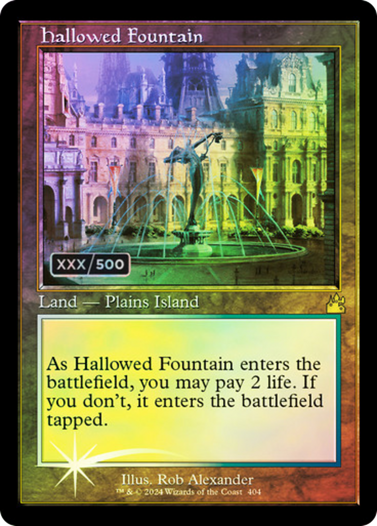 Hallowed Fountain (Serial Numbered) (RVR-404) [Ravnica Remastered] Foil MTG Single Wizards of the Coast