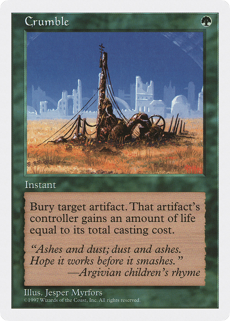 Crumble (5ED-287) [Fifth Edition] MTG Single Wizards of the Coast