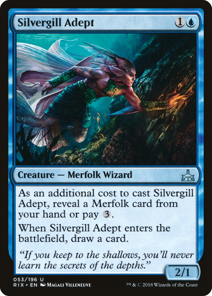 Silvergill Adept (RIX-053) [Rivals of Ixalan] MTG Single Wizards of the Coast