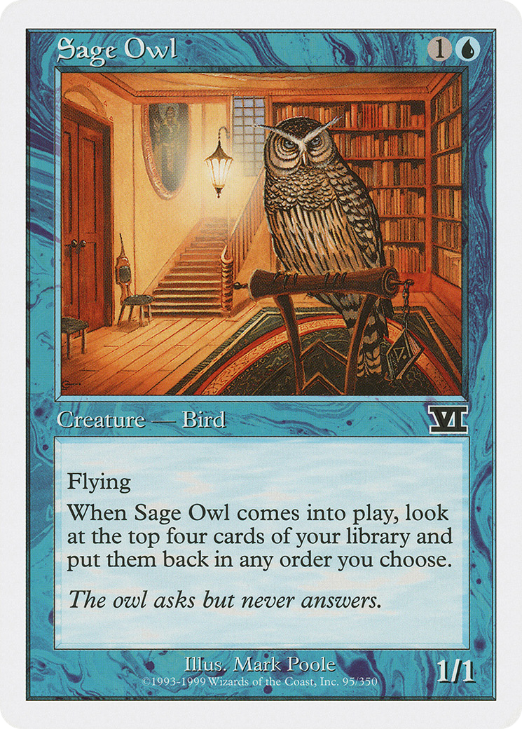 Sage Owl (6ED-095) [Classic Sixth Edition] MTG Single Wizards of the Coast