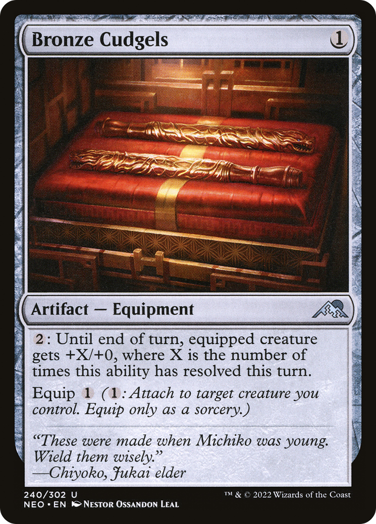 Bronze Cudgels (NEO-240) [Kamigawa: Neon Dynasty] Foil MTG Single Wizards of the Coast