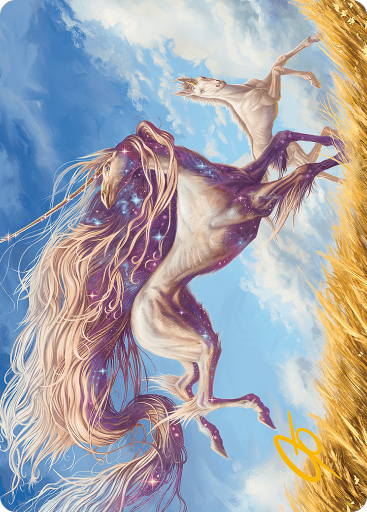 Nyxborn Unicorn Art Card (Gold-Stamped Signature) [Art Series] Modern Horizons 3 MTG Single Magic: The Gathering