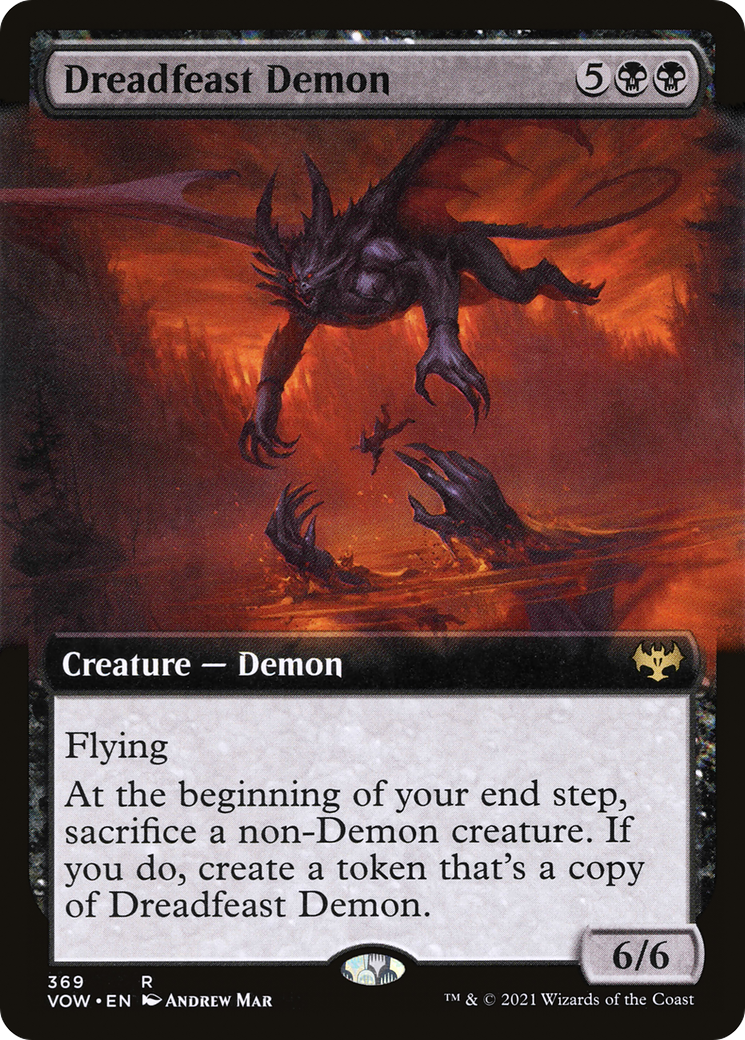 Dreadfeast Demon (VOW-369) [Innistrad: Crimson Vow] (Extended Art) Foil MTG Single Wizards of the Coast