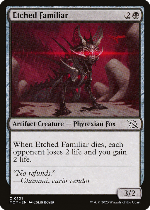 Etched Familiar (MOM-101) [March of the Machine] Foil MTG Single Wizards of the Coast
