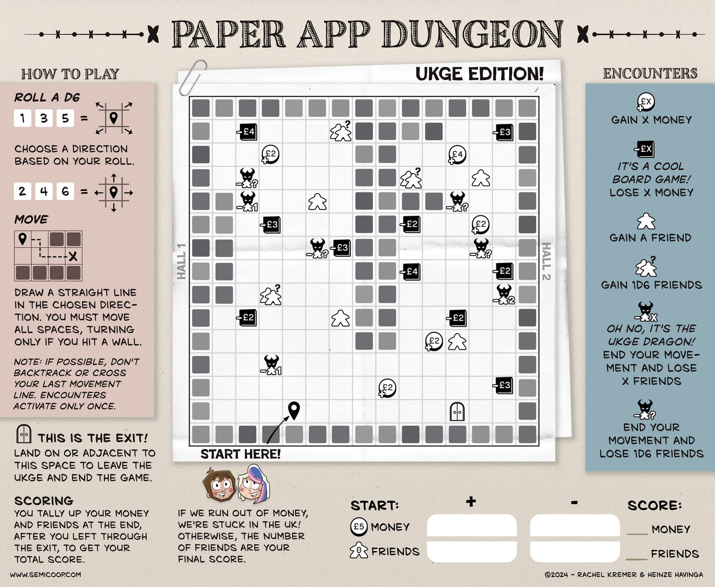 Paper App Dungeon Board Games Lucky Duck Games