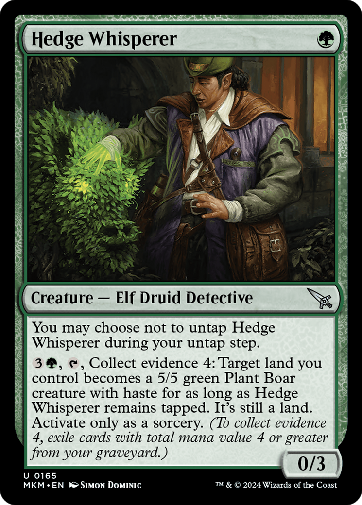 Hedge Whisperer (MKM-165) [Murders at Karlov Manor] MTG Single Murders at Karlov Manor