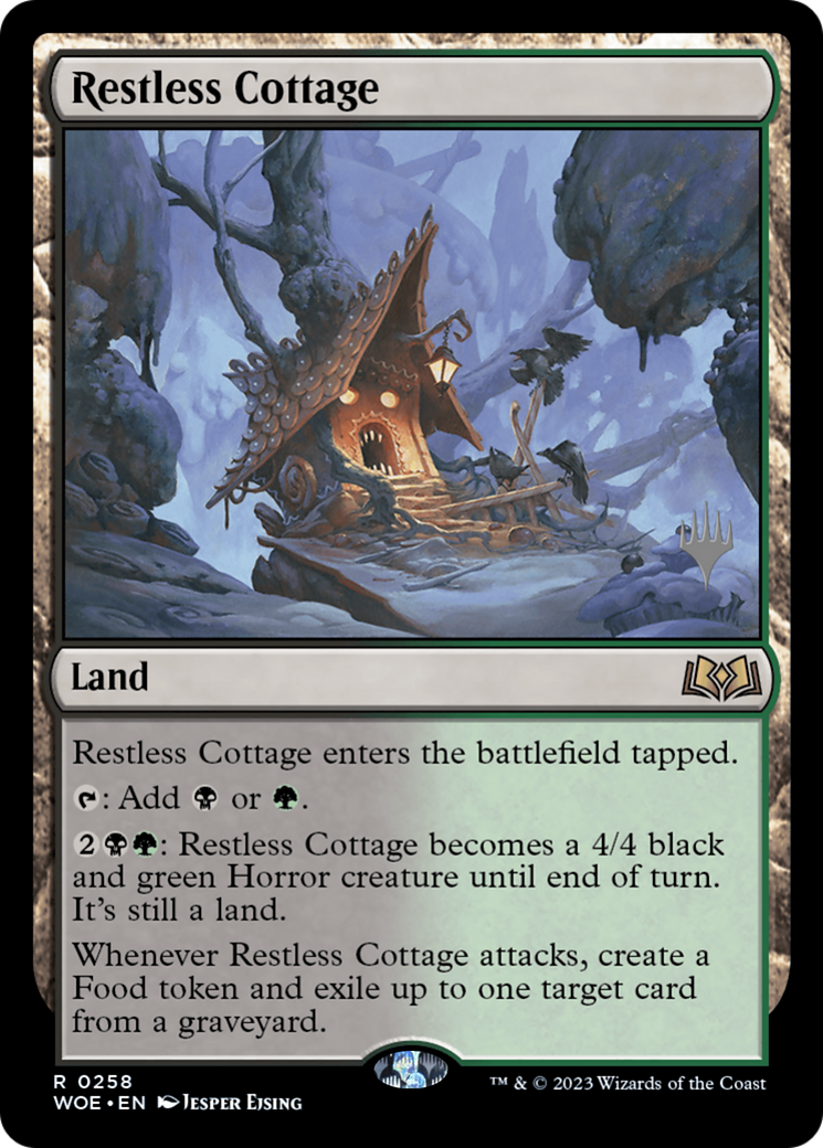 Restless Cottage (PPWOE-258) [Wilds of Eldraine Promos] MTG Single Wizards of the Coast