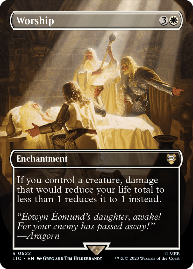 Worship (LTC-522) [Tales of Middle-earth Commander] (Borderless) MTG Single Wizards of the Coast