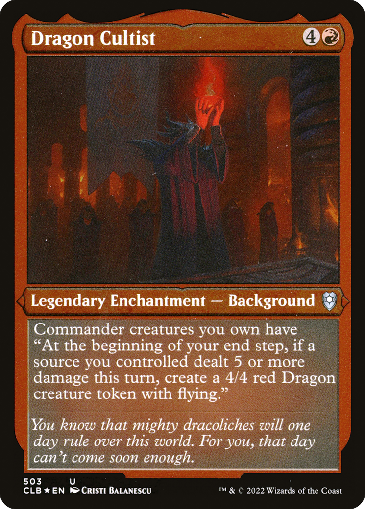 Dragon Cultist (CLB-503) [Commander Legends: Battle for Baldur's Gate] Etched Foil MTG Single Wizards of the Coast