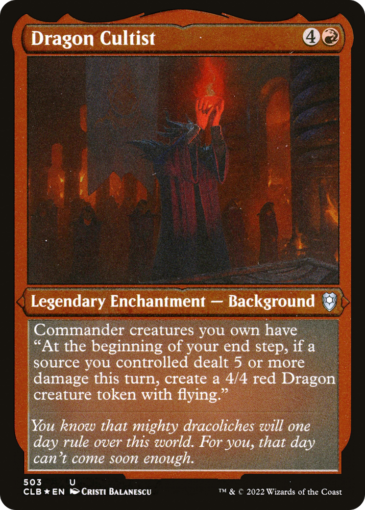 Dragon Cultist (Foil Etched) (CLB-503) [Commander Legends: Battle for Baldur's Gate] Foil MTG Single Wizards of the Coast