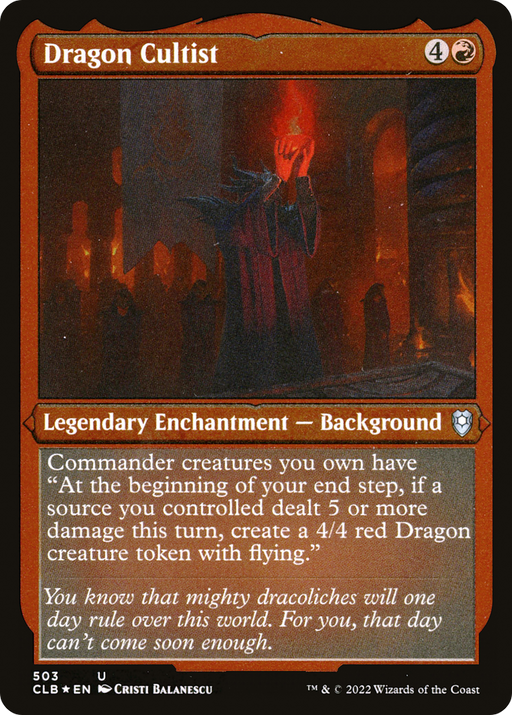 Dragon Cultist (CLB-503) [Commander Legends: Battle for Baldur's Gate] Etched Foil MTG Single Wizards of the Coast