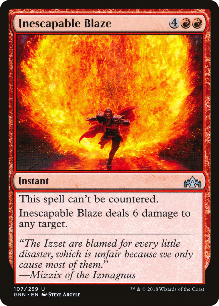 Inescapable Blaze (GRN-107) [Guilds of Ravnica] Foil MTG Single Wizards of the Coast