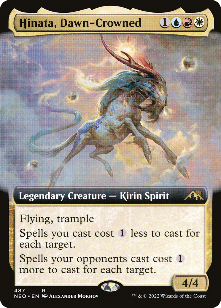 Hinata, Dawn-Crowned (NEO-487) [Kamigawa: Neon Dynasty] (Extended Art) Foil MTG Single Wizards of the Coast