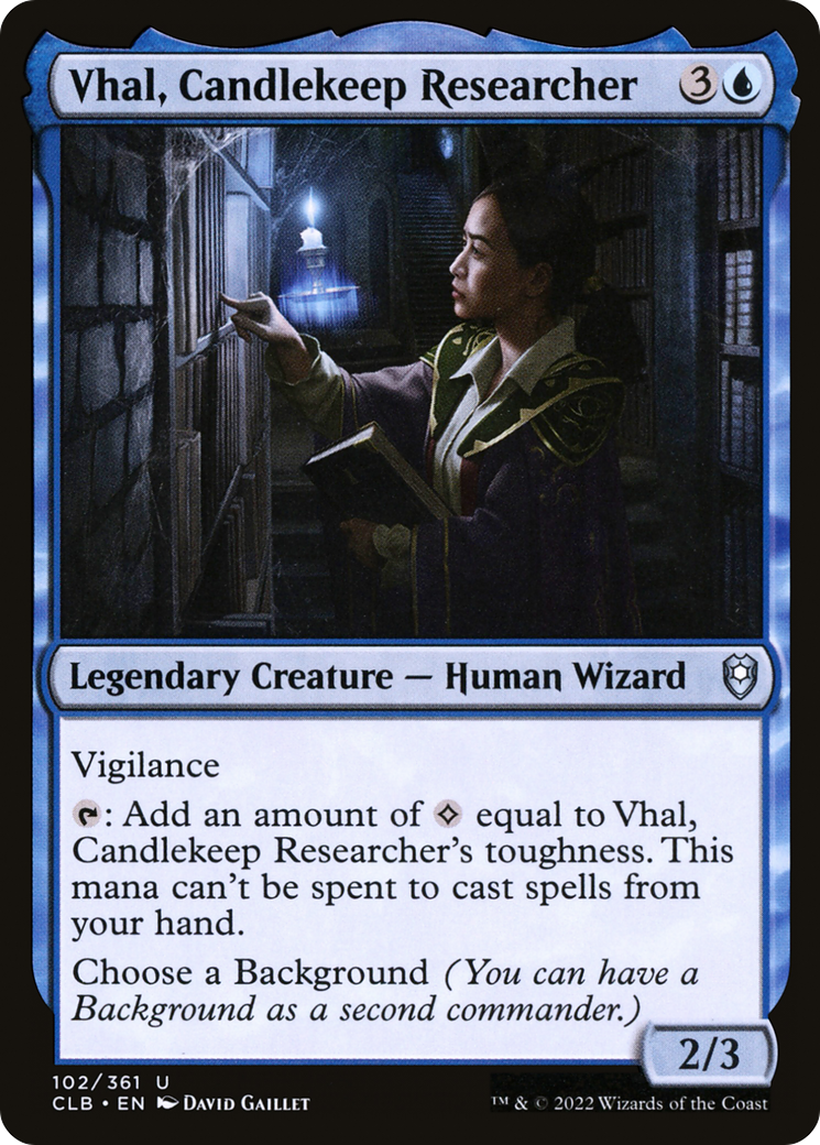 Vhal, Candlekeep Researcher (CLB-102) [Commander Legends: Battle for Baldur's Gate] MTG Single Wizards of the Coast