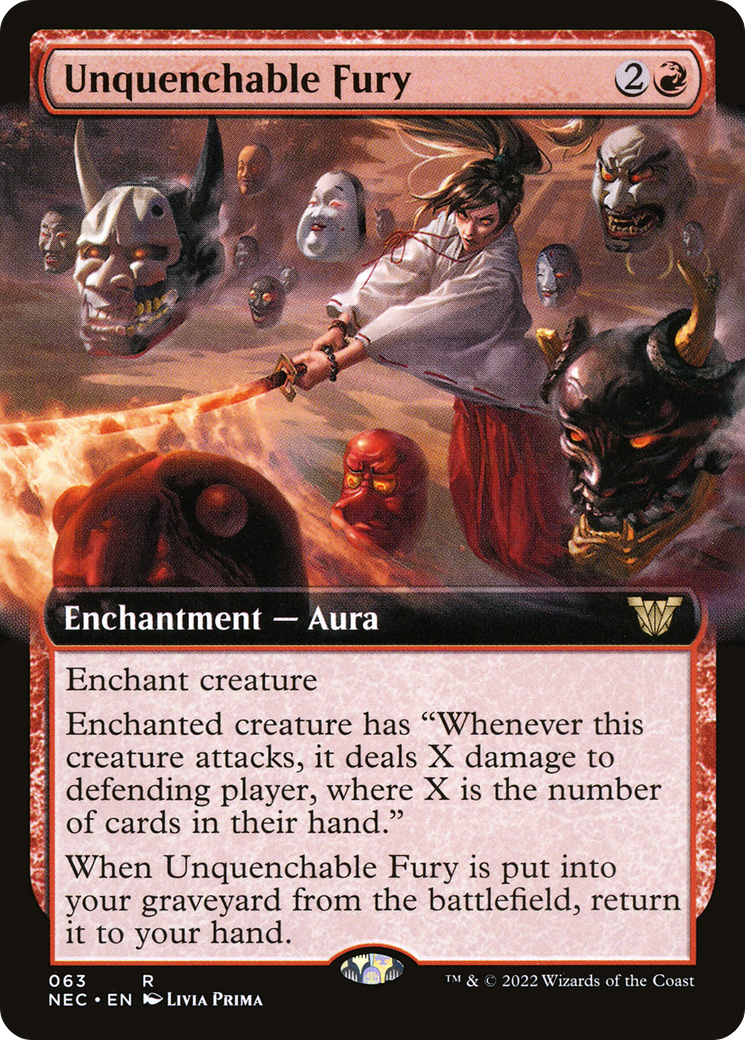 Unquenchable Fury (NEC-063) [Neon Dynasty Commander] (Extended Art) MTG Single Wizards of the Coast