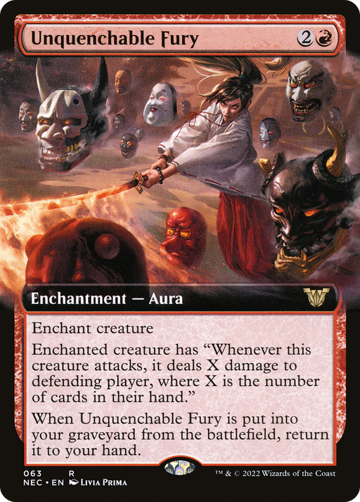Unquenchable Fury (NEC-063) [Neon Dynasty Commander] (Extended Art) MTG Single Wizards of the Coast