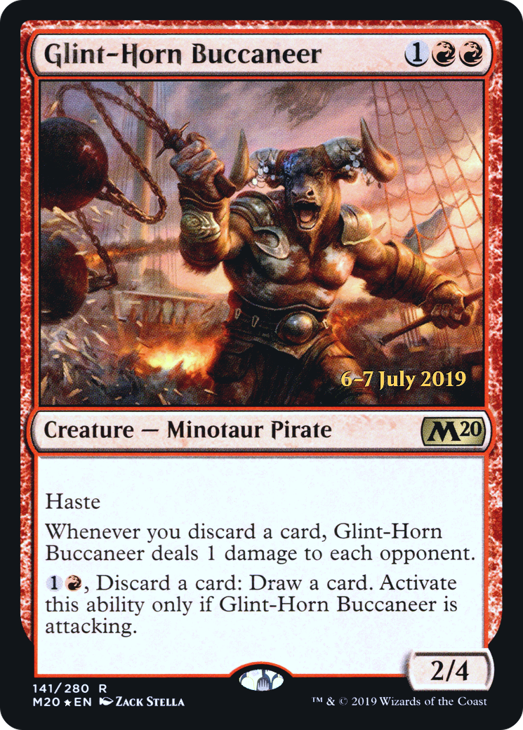 Glint-Horn Buccaneer (PRE-141) [Core Set 2020 Promos] Foil MTG Single Wizards of the Coast