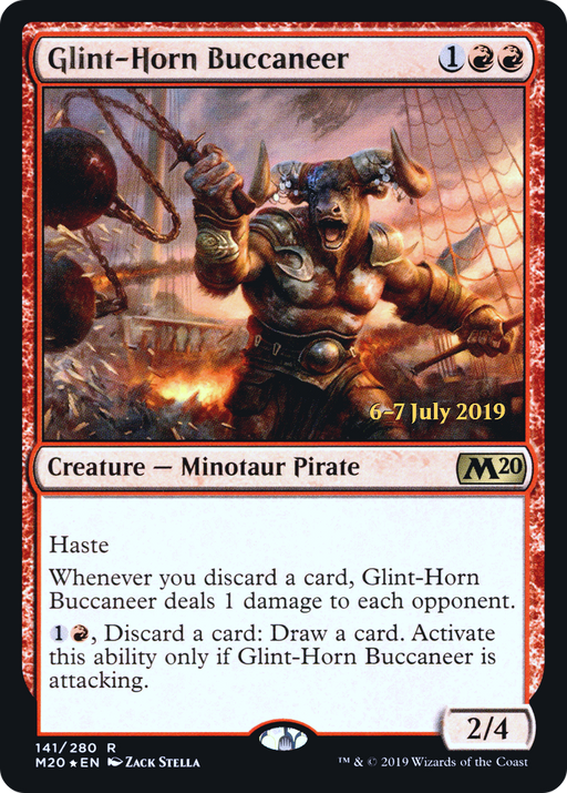 Glint-Horn Buccaneer (PRE-141) [Core Set 2020 Promos] Foil MTG Single Wizards of the Coast