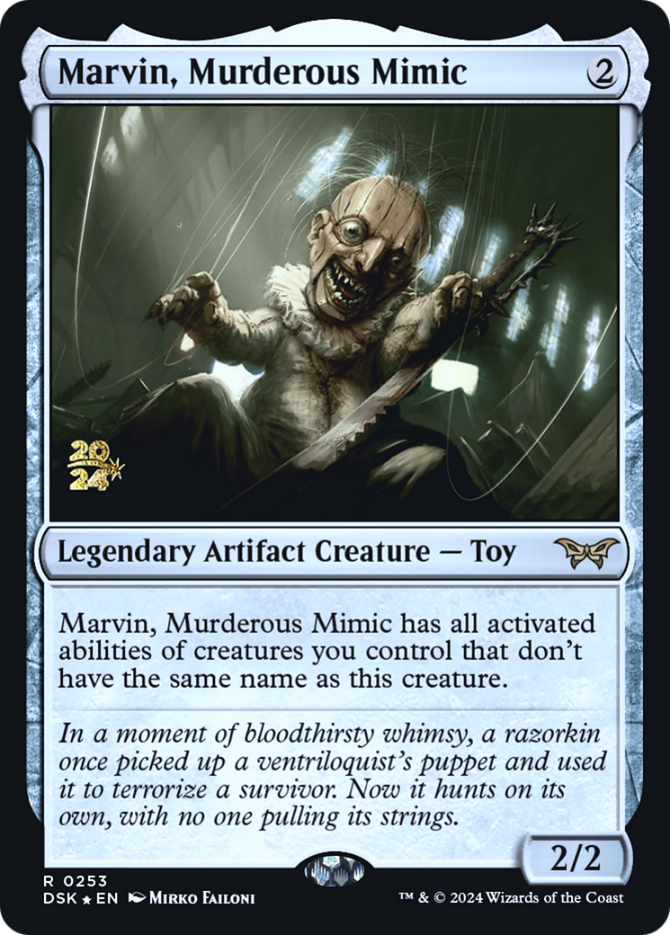 Marvin, Murderous Mimic (PRE-253) [Duskmourn: House of Horror Promos] Foil MTG Single Wizards of the Coast